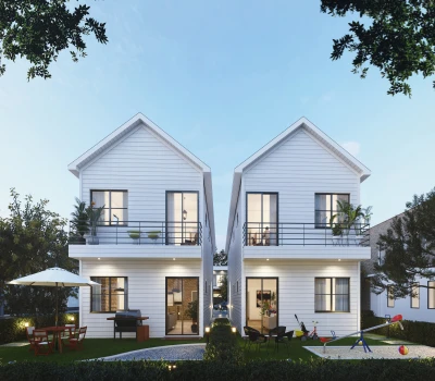 Contemporary Two Story Home Side by Side